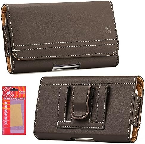 For Apple Iphone (7 Plus) Case, Premium Horizontal Magnetic Closure Id Card Holder Belt Holster Carry Pouch Case Kaede [Screen Guard] Iphone [7 PLUS] (Brown)