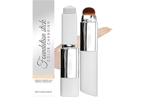 Korean Color Changing Foundation, 3-in-1 White to Skin Tone Adjusting Cream Stick With Dual-Ended Soft Brush, for All Skin Ty