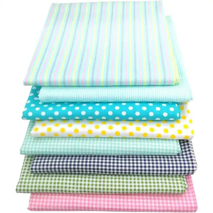 CraftsFabrics 8 Designs 40x50cm Assorted Square Fabric Bundles Sewing Square Patchwork Precut Fabric Scraps for DIY Quilting Applique Doll Dress
