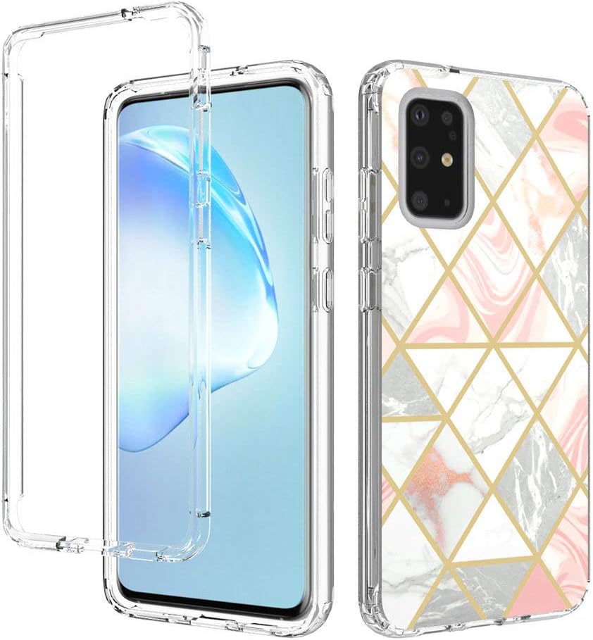 S20 Plus Case,Galaxy S20 Plus Case,JanCalm Clear Bumper (Pink) Marble Sleek Shockproof Protection Cover for Samsung Galaxy S20 Plus Case 5G S20+ Case 6.7" 2020