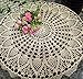 New Beige 36'' Round Handmade Crochet Sunflower Lace Table Cloth Doily N06