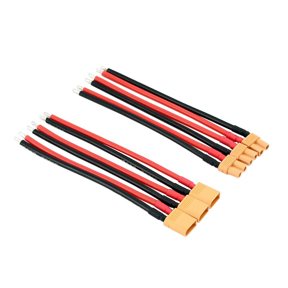 3pairs XT30 Plug XT-30 Male Female Connectors Cable with 16awg 10cm Slicone Wire for RC LiPo Battery FPV Turnigy/Zippy(CC12-3)
