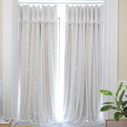 Amazon Com Mix And Match Curtain Set Tulle Sheer Lace And