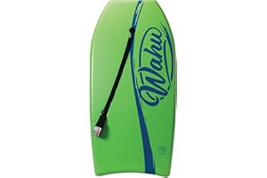 WAHU Bac Pak Bodyboard Pro with Leash, Crescent Tale, EPS Core, XPE Deck, and HDPE Slick Bottom, 41" Lightweight Beach Body Board for Ages 10+