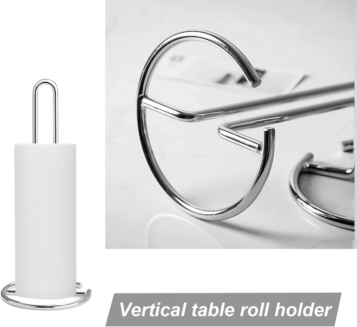 Kitchen Roll Holder,Stainless Steel Freestanding Paper Towel Holder