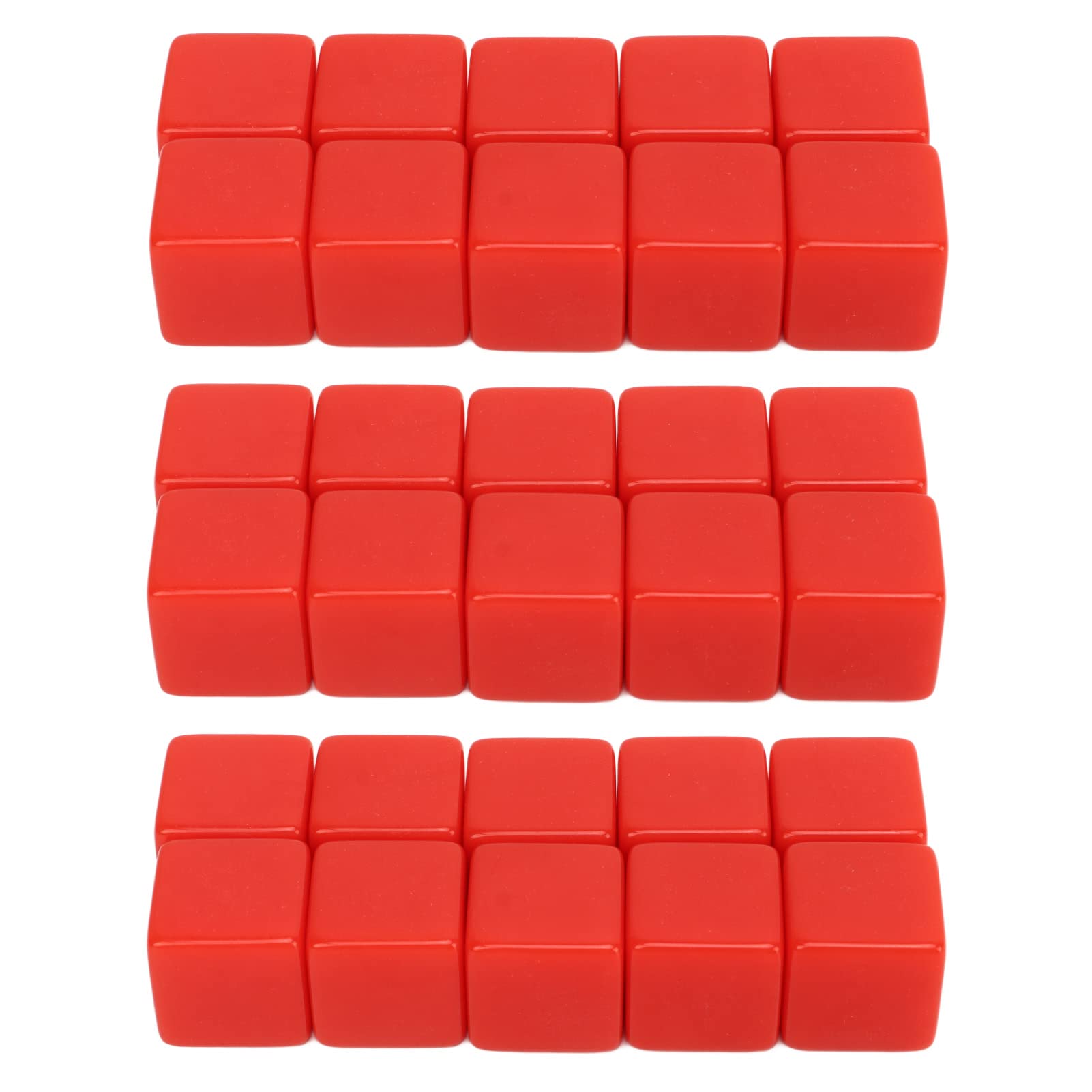 30 Pcs 16MM Rounded Blank Six Sided Dice Teaching Created Sesources Game Teaching Plastic Cubes Four Colors Choosable，Blank Dice Acrylic Dice Cubes Assorted Color DIY Dice for Board Games wit(Red)