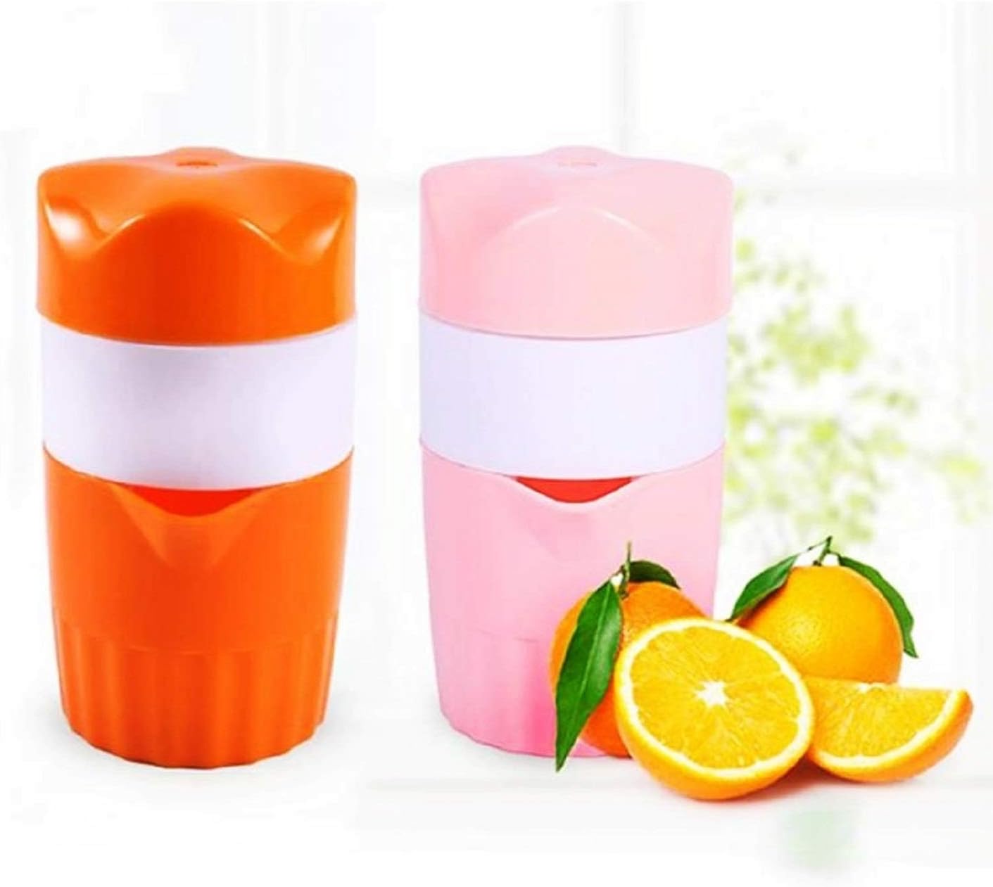 300ML Manual Orange Juicer Orange Juice maker Lemon Citrus Squeezer Orange juicer press Manuel Juice Extractor Portable Kitchen Fruit Tool Halloween Christmas Black Friday Gifts (Orange)