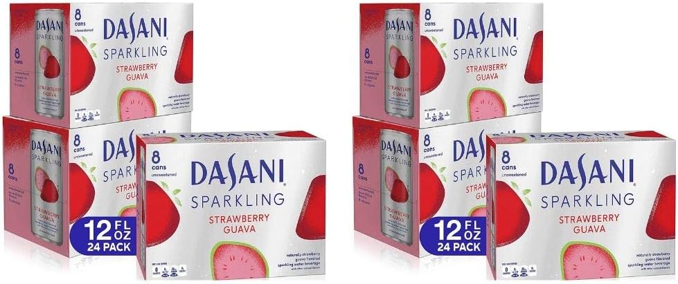 DASANI Sparkling Water Strawberry Guava Zero Calories, 12 fl oz, (Strawberry Guava 48 pack)