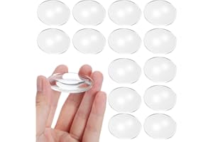 Hemobllo Magnifying Lens Optical - 20 pcs 42mm Double Convex Lenses 68mm Focal Lengths 1.65in Diameter, 0.3in Height Biconvex Optical Plastic Lens for Physics Jewelry Watch Repair Crafts