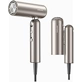 DREAME Pocket Pure High-Speed Hair Dryer, Lightweight Foldable Blow Dryer with 110,000 RPM Motor, Ionic Care, 5 Modes, Travel Bag, Quiet Fast Drying for Frizz-Free Hair