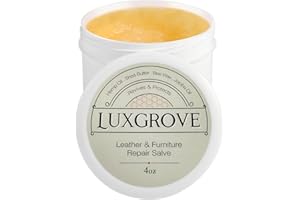 LUXGROVE® Leather & Furniture Repair Salve- Polisher, Leather Cleaner & Conditioner to Soften, Protect & Restore Leathercraft, Leathers Soap for Car Seat, Couch, Shoe, Purse, Boot & Saddles - 4oz