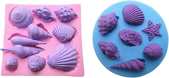 Amazon Co Jp Ever Garden 貝 ２枚セット シリコンモールド アロマハイストーン 石膏 手作り 石鹸 レジン 樹脂 粘土 型 抜き型 ホビー