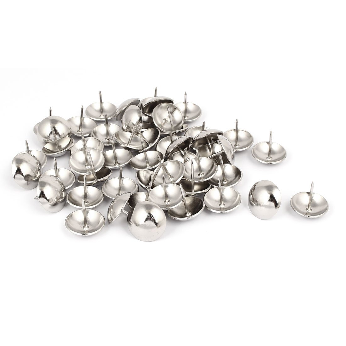 Sourcingmap Home 25mm Dia Metal Round Domed Head Upholstery Tack Nail Silver Tone 50pcs