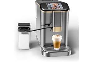 EUKER Fully Automatic Espresso Machine,Coffee Maker With 20 Bar, Milk System, 7 Coffee Varieties, Intuitive Touch Display, Coffee Machine With Auto Clean Filter for Cappuccino, Latte, Espresso Maker