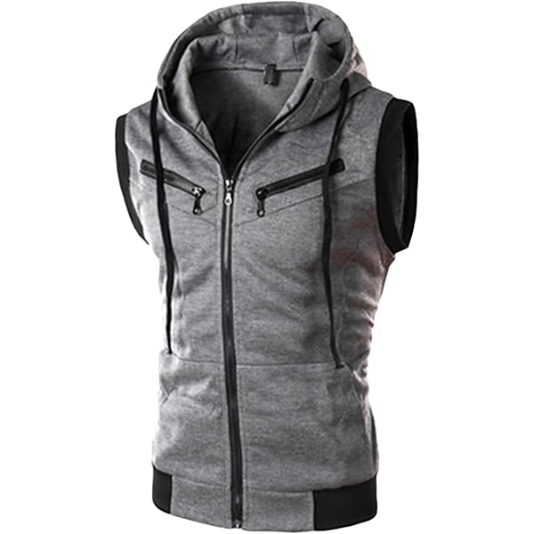 Amazon.com: SAMST Hoodie Tank Top Men's Sleeveless Slim Fit Hoodie