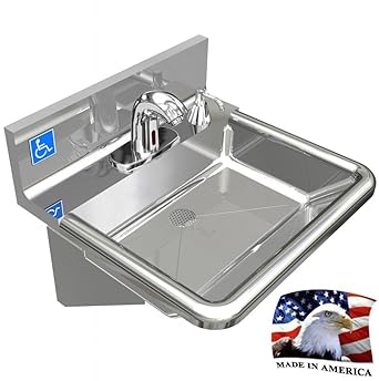 Ada Hand Sink Made In Usa No Lead Electronic Sloan Faucet Welded