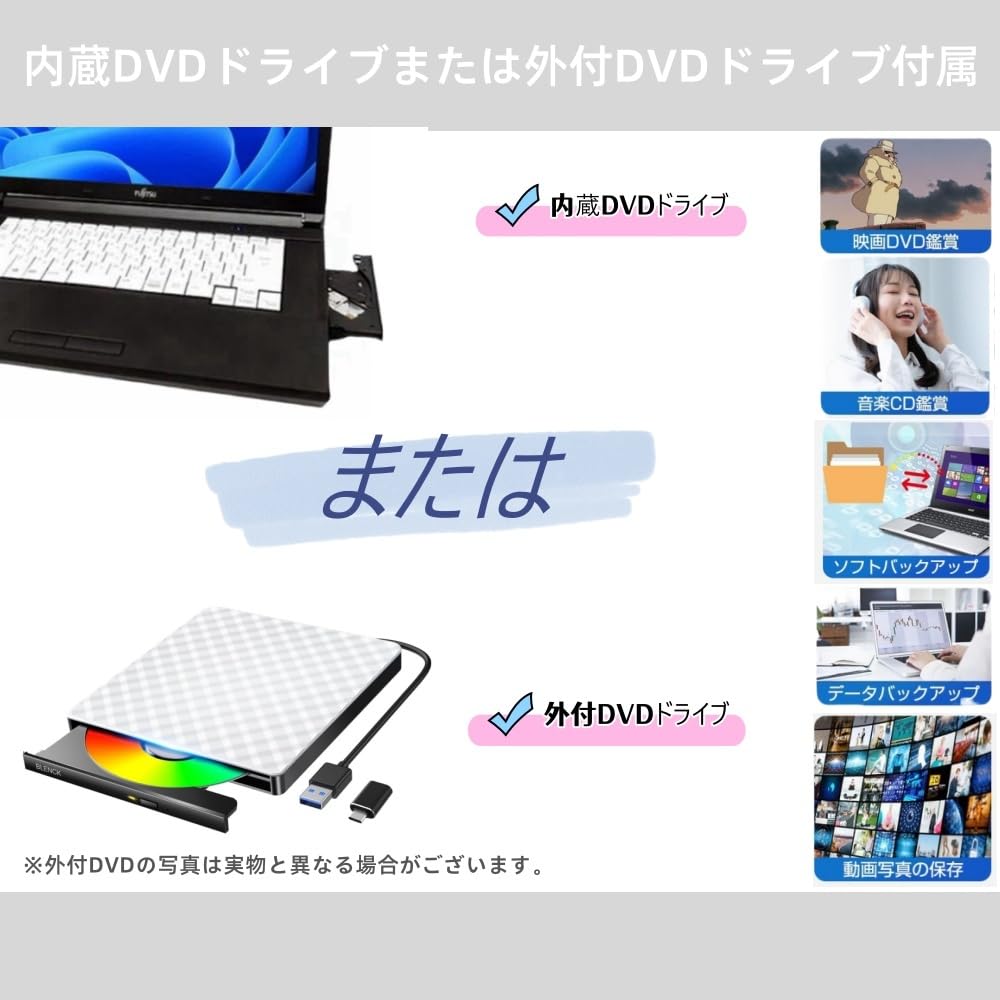 Fujitsu LifeBook A577 15.6-inch Laptop FHD (1920 x 1080), 7th Generation CPU Core i5-7200U @ 2.5 GHz/8GB Memory, SSD 256GB, DVD Optical Drive, WEB Camera, WIFI, HDMI, Win 11 & MS Office 2019 )