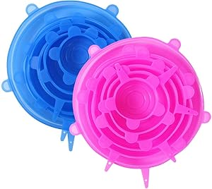 Silicone Stretch Lids Various Size Flexible Reusable and Durable Food Saving Cover Diverse Universal Home Kitchen Utensil Tool Fresh Keeping Cover Food Storage Covers Set