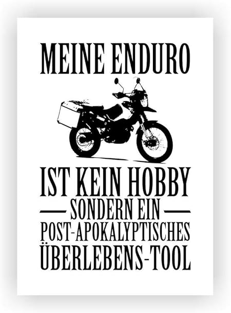 Samunshi Meine Enduro Ist Kein Hobby Poster Plakat Deko Jugendzimmer In 2 Grossen Din A2 42x59 4cm Weiss Schwarz Amazon De Kuche Haushalt