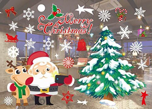 Carcarely Christmas Decoration Santa Claus Elf Snowman Reindeer Tree Removable Wall Sticker Window Home Decor (style6)