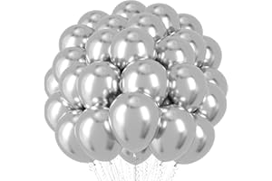Voircoloria Metallic Silver Balloons, 66pack 12inch Chrome Silver Latex Party Balloons for Graduation, Wedding, Birthday, New Year, Baby Shower, Anniversary, Holiday Party Decorations