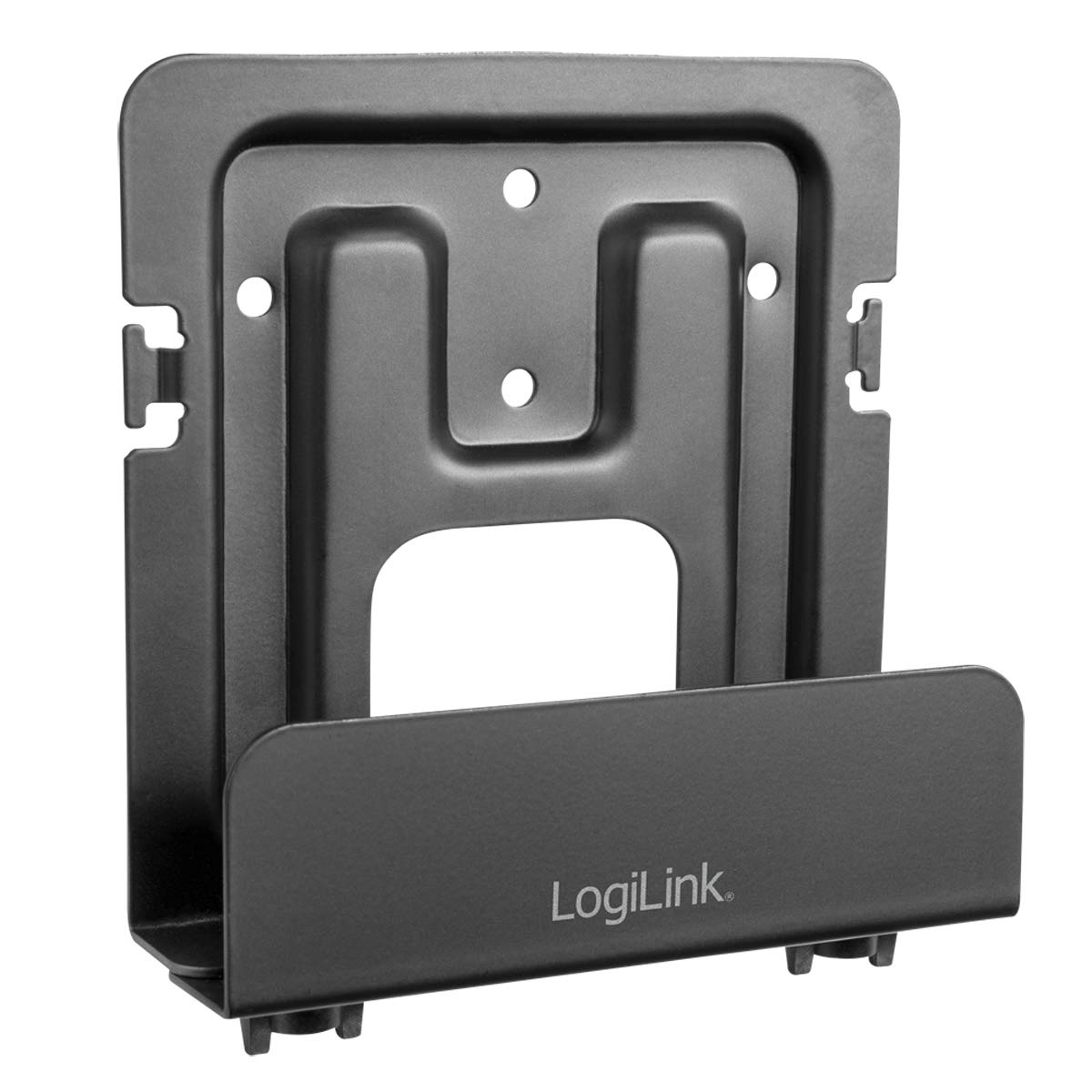 LogiLink BP0049 - Universal Support for Multimedia Players, Hard Drives, Cables, Satellite Boxes Black; adjustable depth 25-39 mm