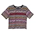 Aurora Women's Tops Vintage Totem T shirt Tribal Short Sleeve Crop casual Size M DT72