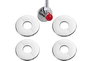 WEITELAI Stainless Steel Round Escutcheon Plate, Faucet Escutcheons Split Flange Plumbing Cover Plates for Kitchen, Bathroom, and Balcony Pipes 4（Hole Width 26mm）