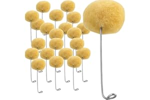 ARTISTS BEST ARTIST'S BEST 50 Piece 1" (2.5 cm) Diameter Genuine Wool Daubers Applicators with Metal Handle for Dye, Paint, Glue | Precise Application | Durable 3" (7.6 cm) Steel Handle