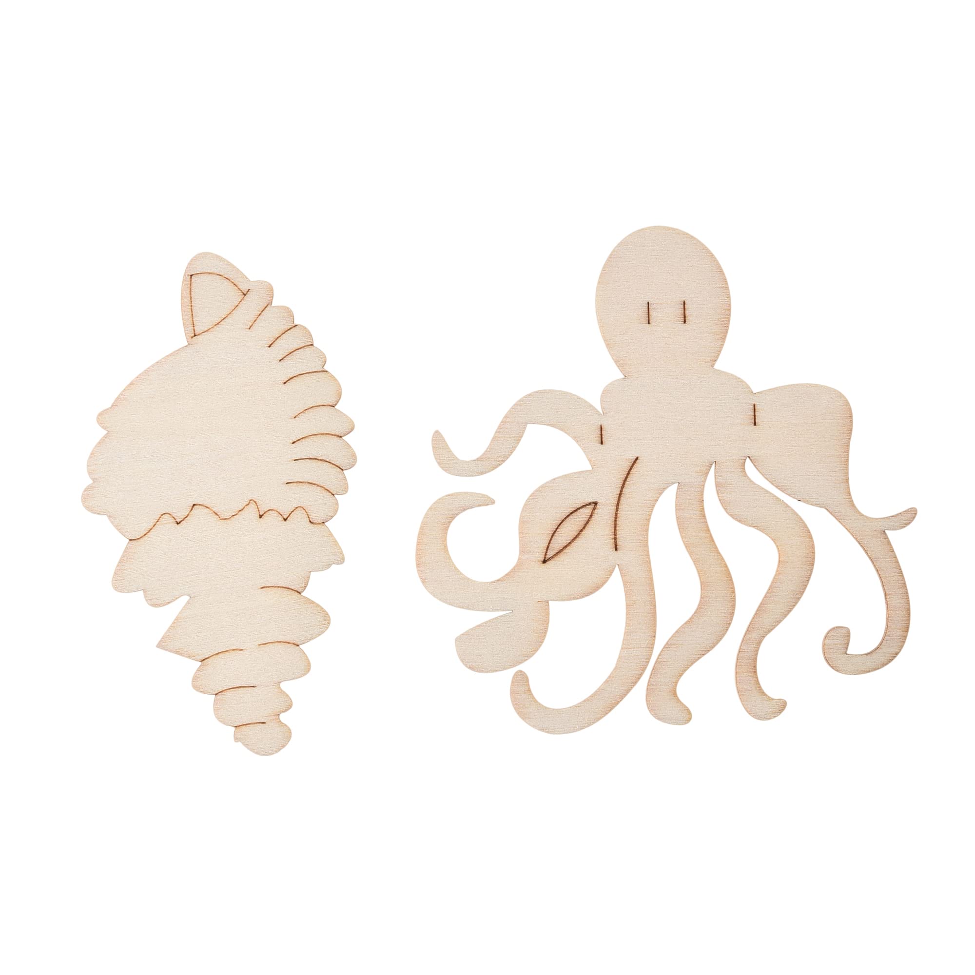 48PCS Unfinished Wood Ocean Animal Cutouts for Kids,Wooden Painting Bulk Crafts for Kids to Paint,Sea Animal Life Cutouts for Home Decoration DIY Crafts(48)