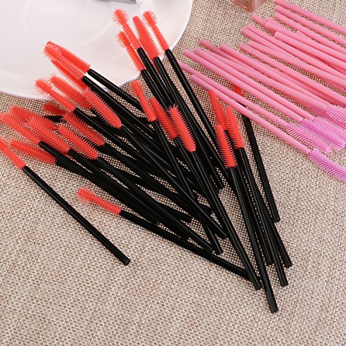 NUOLUX Mascara Brush,50pcs Disposable Silicone Mascara Wands Brush Set