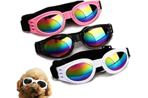 THOVORRNL 3Pcs Stylish Pet Glasses Cool Dog Sunglasses Dog Doggles Waterproof Windproof Eyewear UV Protection Sunglass for Big Dog