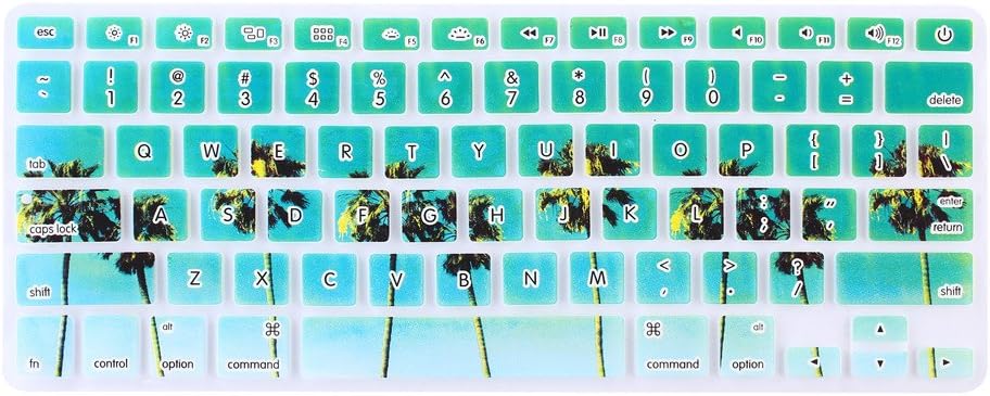 Green Palm Tree Pattern Keyboard Cover Mac Silicone Protector Skin for Macbook Air 13" Macbook Pro with Retina Display 13"15" 17