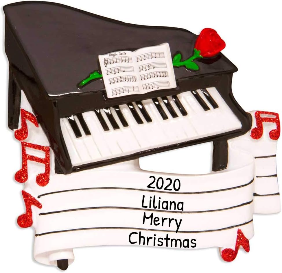 Personalized Instruments Ornaments 2023 - Music Ornaments for Christmas Tree Black Grand Piano Ornaments for Christmas Tree Piano Ornament Grand Piano Christmas Ornament - Free Customization