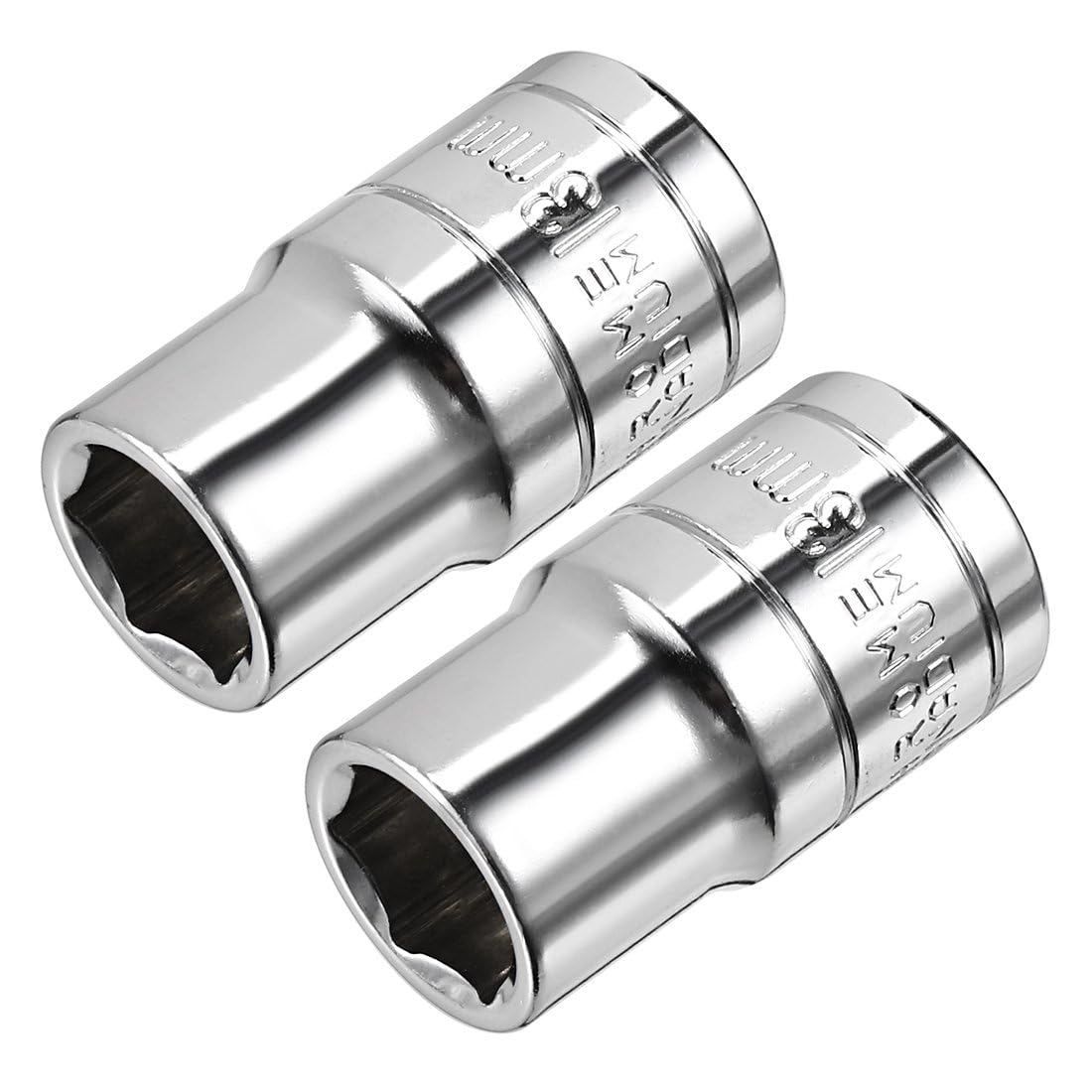 TOP-VIGOR 2Pcs 1/2-Inch Drive 13mm 6-Point Shallow Socket, Metric, Cr-V Drive Socket for Auto Repairing and Household