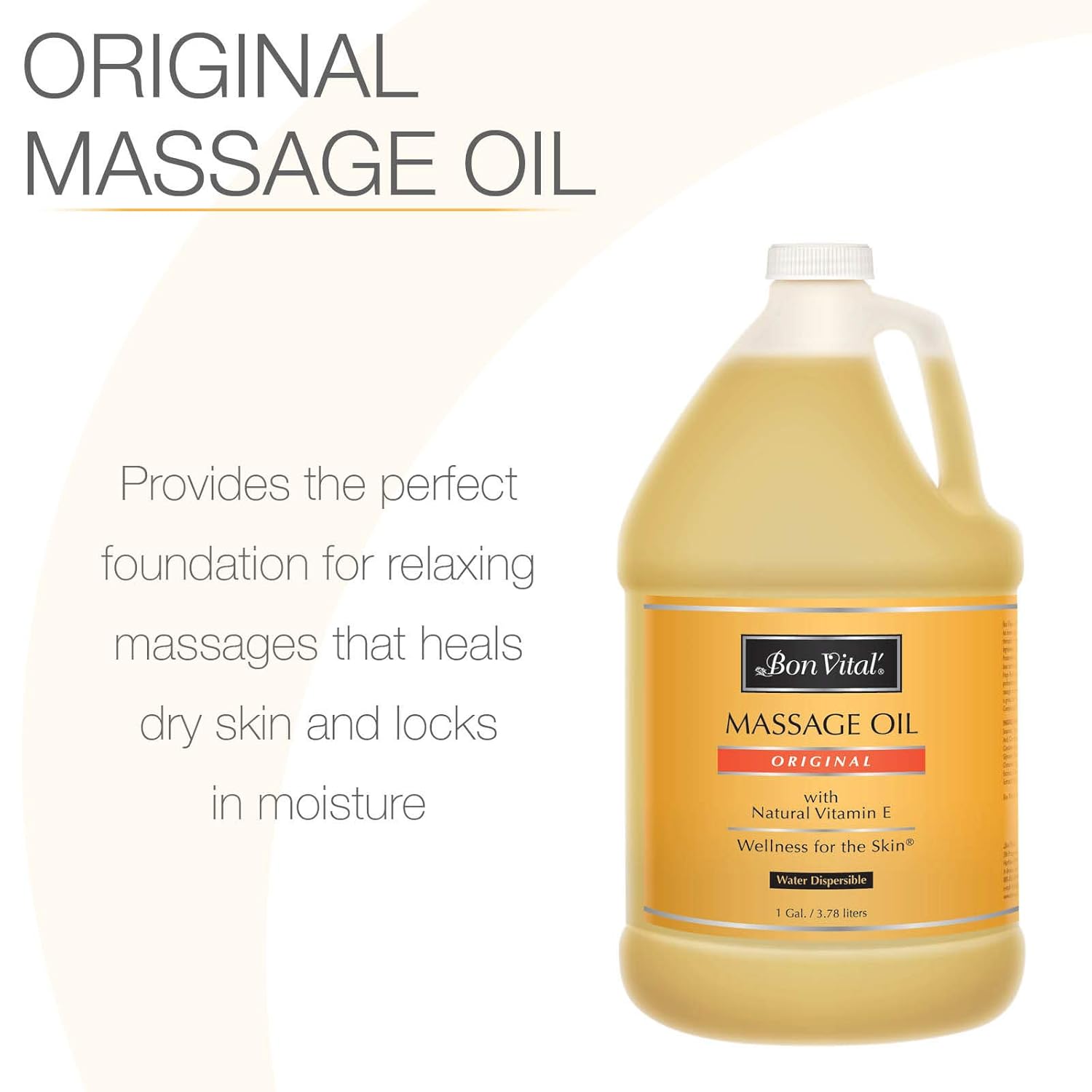 Bon Vital' Original Massage Oil for a Versatile Massage Foundation to Relax Sore Muscles & Repair Dry Skin, Most Requested Best Massage Oil on Market, Unbeatable Consistency and Quality, 1/2 Gallon: Industrial & Scientific