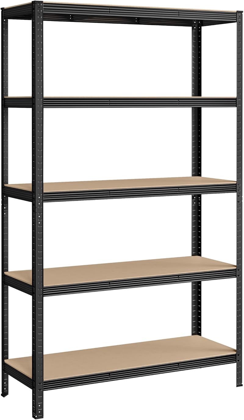 SONGMICS 5-Tier Steel Shelving Unit 60 x 120 x 200 cm Black GLR060B01