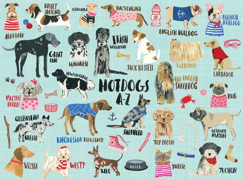 Mudpuppy Hot Dogs A-Z 1000 Piece Puzzle