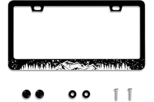 Night Forest Mountain License Plate Frame 1 Pcs Personalized License Plate Cover Fits Standard U.S. Vehicles for Men Women 12