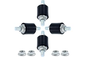 Waziaqoc 4PCS M5 Rubber Mounts Shock Absorber, Vibration Isolator Mount for Air Compressors, Garage Motor and Diesel Engines