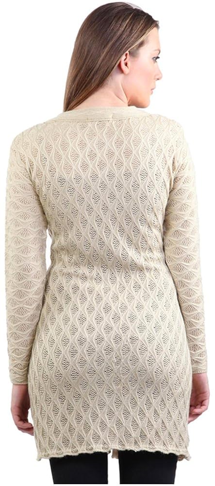 montrex acro wool winter long coat for women, girls (beige)