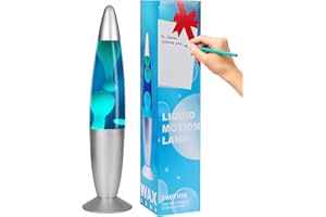 AONESY 13.5-Inch Lave Lamp - Blue with White Wax, 13.5 Inch, Relaxing Table Lamp Night Light Nighlight Home Decor Living Room Office Bedroom Lamp for Adults, Teens