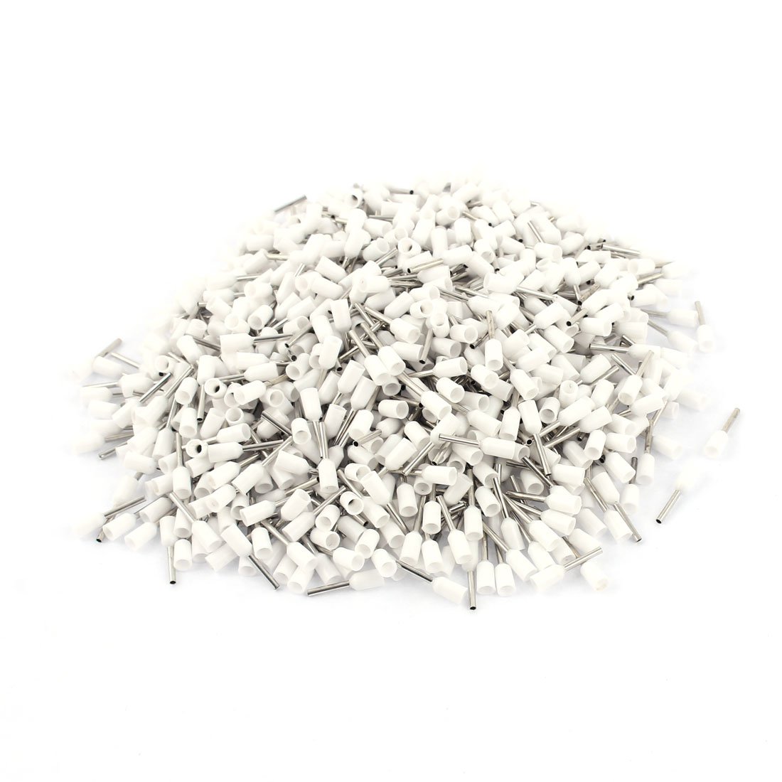 sourcing map 1000 Pcs AWG 22 Wire Copper Crimp Insulated Pin End Ferrules Terminal White VE0508