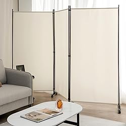 Giantex 3 Panel Folding Room Divider with Rollers