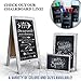 A Frame Chalkboard with Chalk Markers by HBCY Creations: 40x20 Solid Wood A-Frame Sign Whitewash Double-Sided Magentic Menu Board, Deluxe Set Includes 8 Chalk Markers, 10 Stencils, 2 Magnets