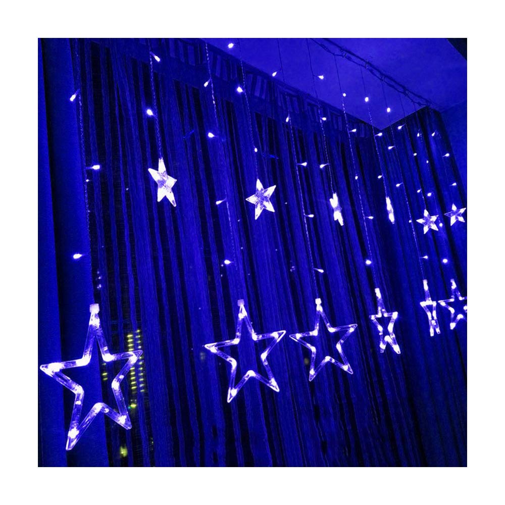 Zology LED Star Curtain String Light, 138 LED Fairy Hanging Strip Lamp Window Christmas Light for Bedroom Kids Room Wedding Party Hallowen Birthday Tree Supplies