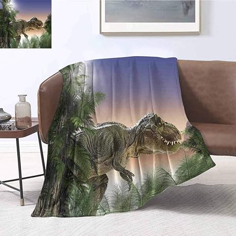 Amazon ジュラシックインテリアチルドレン Sジャングルの木の毛布恐竜森自然の森怖い捕食者暴力軽量柔らかく暖かくて快適 100x1 ブランケット 毛布 オンライン通販