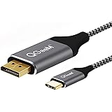 USB C To DisplayPort Cable 4k@60Hz Adapter, 5.9 FEET 1.8M,QGeeM USB 3.1 TYPE C to Displayport adapter,Support 4K HDTV,for Macbook Pro 2016 2017,ChromeBook,Pixel,Dell XPS Sumsang S8 Galaxy Note 8 etc.