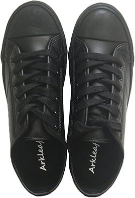 black leather non slip shoes