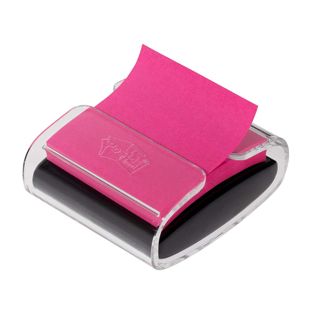Postit Popup Note Dispenser, Black, Includes one pad of accordion